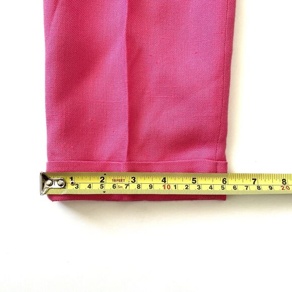 Diane Von Furstenberg Women Linen-Like Cropped Tapered Pants Trousers Pink - Picture 11 of 16